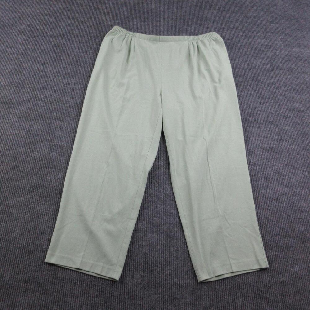 Draper's & Damon's Pants Womens 3X Green Pull On Stretch Dress Crepe 40x29.5*